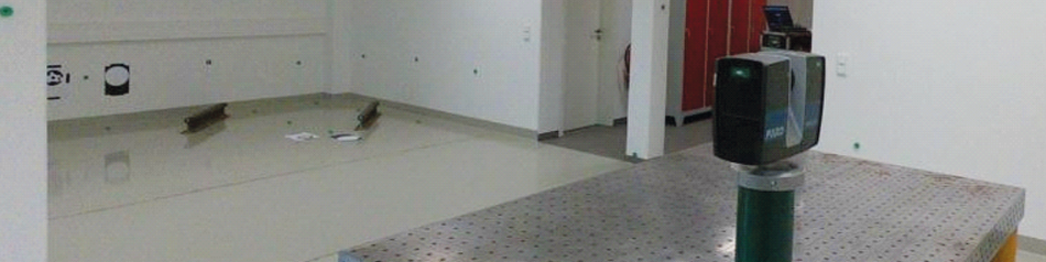 Measurement of the reference data with a Faro laser scanner in the measurement room of the Mainz site