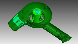 Reverse Engineering - Haartrockner Gehäuse  - virtueller Zusammenbau 4 Bauteile