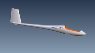Segelflieger Seitenansicht - Polygonalmodell