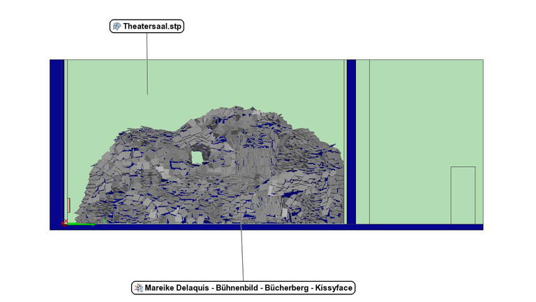 Seitenansicht des fertigen 3D-Bühnenbilds