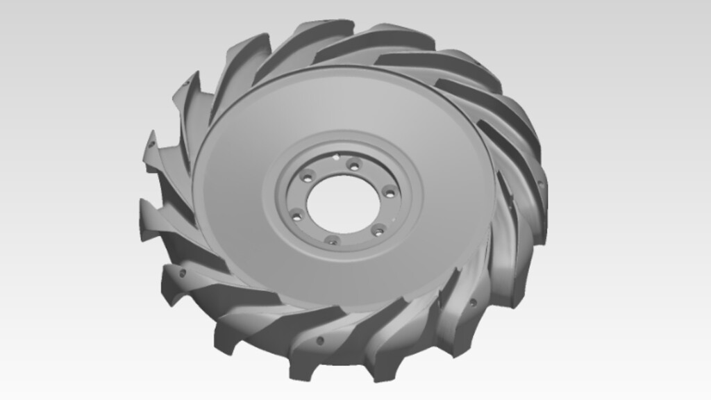 Bauteilvermessung: CAD-Modell von einem Diffuser aus der Luft- und Raumfahrt